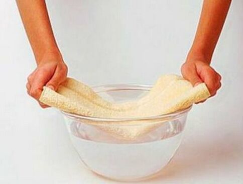 Moistened in warm water
